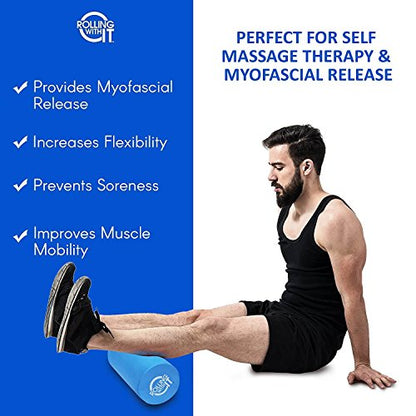 Rolling With It High Density Foam Roller for Physical Therapy - size: 36 x 6 Inch