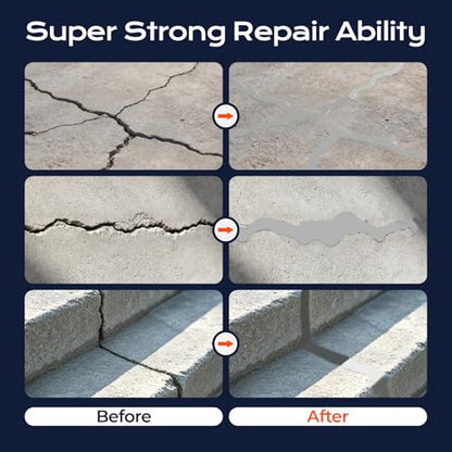 Concrete Crack Filler, 2 Pack Self Leveling Cement Magic Crack Filler 2.2LB