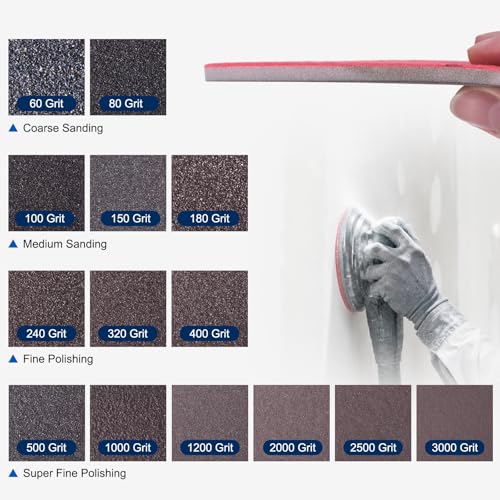 18Pcs 400Grit Sanding Sponges, 4x2.8In Hook & Loop Black - size: 400 Grit