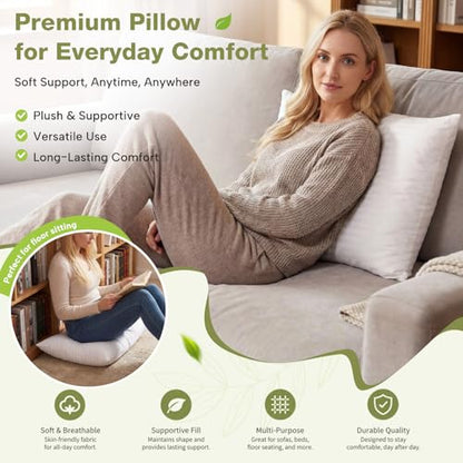 Leinuosen 3 Pcs 16x26 Shredded Memory Foam Couch Back Cushion Replacement - size: 16 x 25 Inch