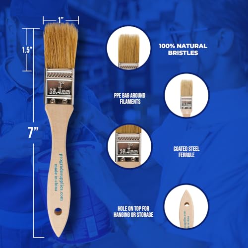 Pro Grade 1" Chip Brushes, Disposable Paint Brushes, for Touch Up, 12 Pack