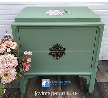 Quality Chalk Furniture Paint. Zero VOC and Low Odor. 54 Beachy and Earthy Colors. (8oz #50 Patina Green)