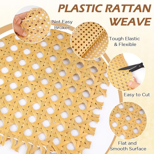 FACULX PE Rattan Cane Webbing Roll 24 Inch Width x 5 Feet Length
