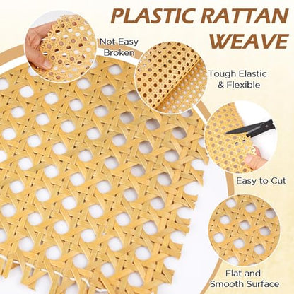 FACULX PE Rattan Cane Webbing Roll 24 Inch Width x 5 Feet Length