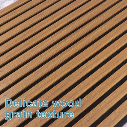 Wood Slat Acoustic Wall Panels, Teak, 4 Pack, 47.2 x 23.6 in - color: Teak, size: 4-Pack
