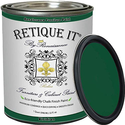 Retique It® RFP-P16-Viridian by Renaissance Chalk Finish Paint 16 oz (Pint) Viridian 48 - color: 49 Viridian, size: 16 Fl Oz (Pack of 1)