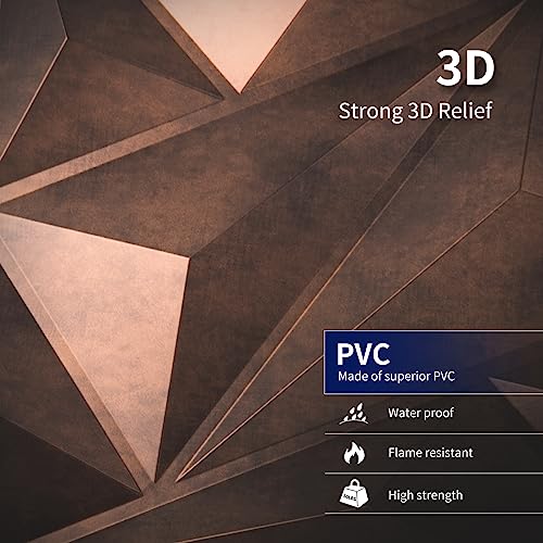 Art3dwallpanels 3D Wall Panels Diamond, PVC Antique Copper - color: Antique Copper