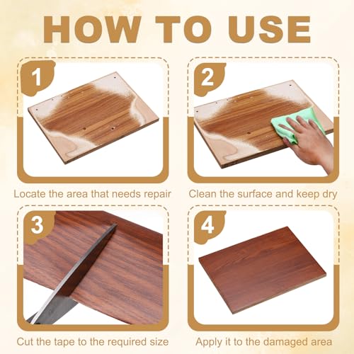 HARFINGTON Wood Grain Repair Tape 5" x16ft Self-Adhesive Repair Patch - color: Yellow Fir, size: 5" x 16ft