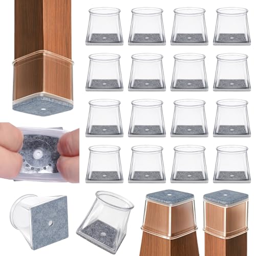 Chair Leg Floor Protectors,24 Pcs Square Furniture Pads for Hardwood Floors - size: Square M
