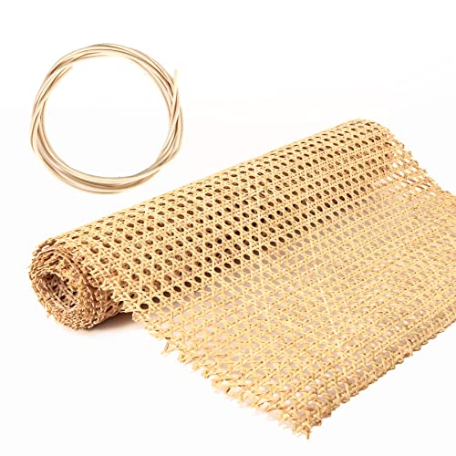 18" Width Cane Webbing Rattan Webbing 3.3Ft Natural Rattan Caning Material for Cabinet,Chair,Dresser, Furnitur,with 3/7.5" Groove Chair Caning - size: 18"Wx40"L(3.3ft)