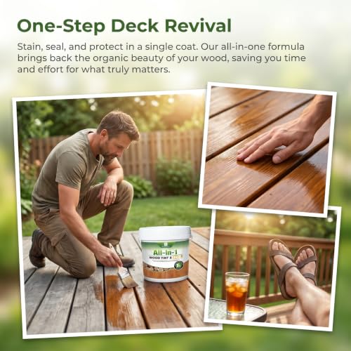 Advanced Red Wood Stain & Sealer 1Gallon/128oz, Non-Toxic Waterproof Wood Finish, Flexible Crack & Weather Resistant Wood Treatment to Highlight Natural Wood - color: Red Wood, size: 1Gallon/128oz
