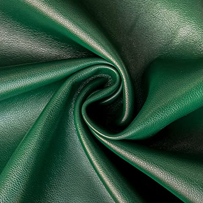 Faux Leather Fabric 1 Yard 54" x 36" Soft Solid Color Crafts Material 0.9mm Thick Perfect for Upholstery Covers, Bags, Leather Clothing and Accessories (Green) - color: Green