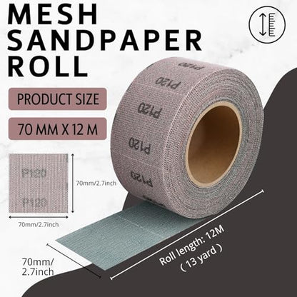 2-3/4" 80 Grit Ceramic Mesh Sandpaper Roll for Sanding Block - style: 2-3/4inch 80Grit