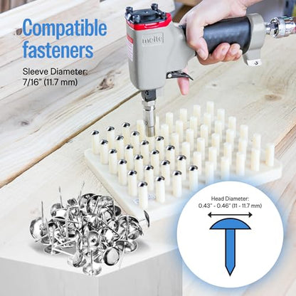 meite 1170 Pneumatic Deco Nail Gun 7/16 Inch (11.7mm) Head Diameter Air Decorative Tack Nailer Pins Nailer for Sofa Leather, Upholstering Furniture - style: 29/64-Inch Head Diameter Nailer
