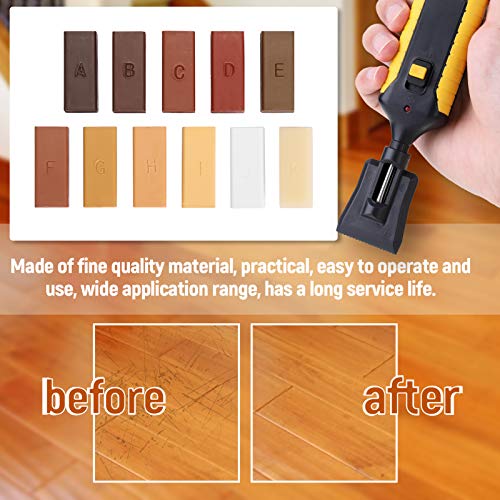 FLEXMAN Hardwood Floor Repair Kit, 11Pcs Wax Block Floor Furniture Cracks Repair Kit Repairing Scratches Tool with Storage Box for Worktops, Furniture, Cabinets, Timbers (Only Consumable)