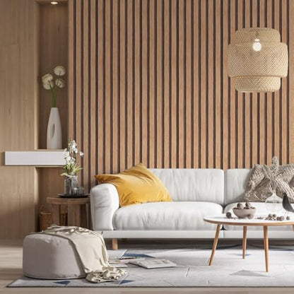 Yun-aeon Natural Wood - Tan Slats Peel and Stick Wallpaper for Wall - color: Tan, size: 17.3" x 160"