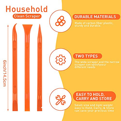 Honoson 9 Pcs Cleaning Scraper Tool, Scratch Free for Auto Detailing,None - color: Orange