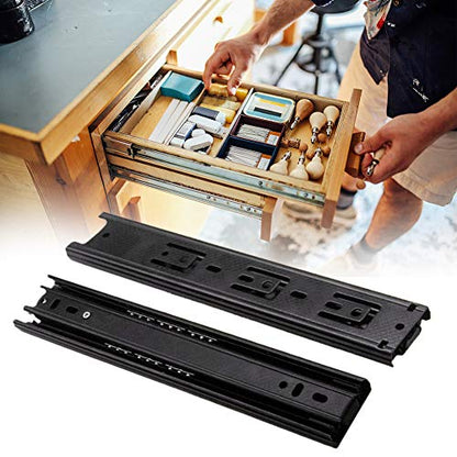 1 Pairs Ball Bearing Drawer Slides, 8 10 12 14 16 Inchs Furniture Drawer Slides 3 Folds Extension Soft Close Guide Rail for Dresser, Cabinet, Kitchen(8in)