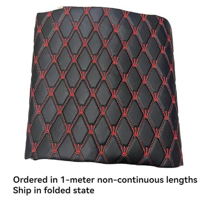 Quilted Foam Vinyl Fabric King Crown Classic Pattern with 0.23" Sponge Backing, 59" W × 39" L Faux Leather Fabric for Car Headliner, Furniture Upholstery,Diamond 2" x 3" (King Crown) - color: King Crown