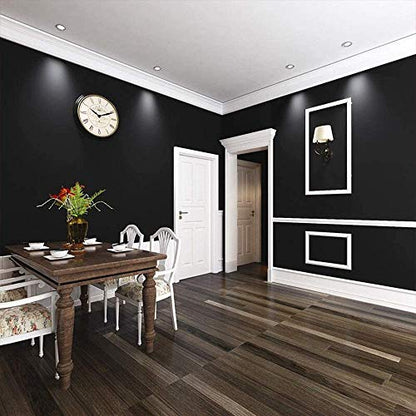 15.7" x 236.2" Black Wallpaper Self Adhesive and Removable Peel and Stick - color: Black, size: 15.7" x 236.2"