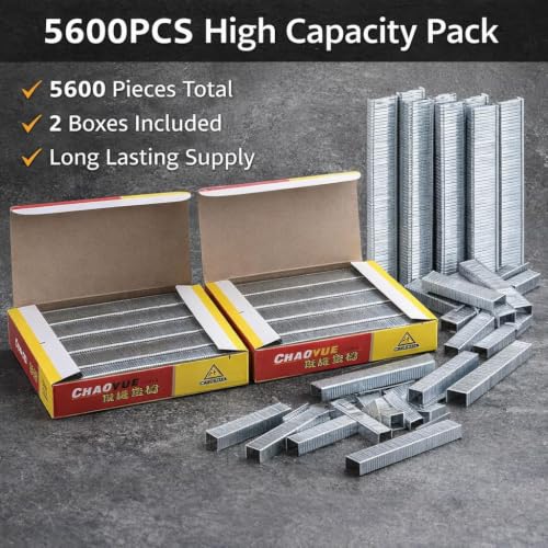 5600PCS 1003J U-Shaped Staples, 20 Gauge 1/8" Galvanized Fasteners