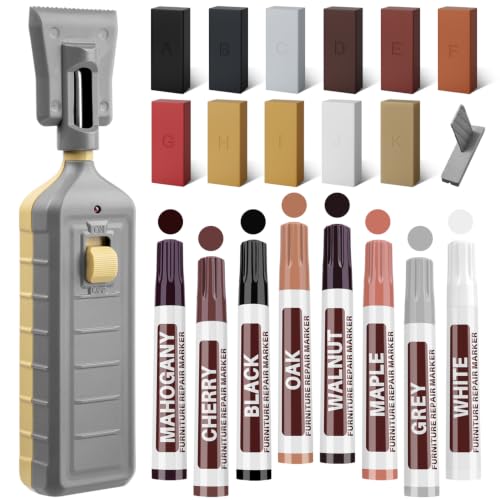 Laminate Floor Repair Kit with Heat Pen,Linoleum Repair Hard Wax 11 Color Wood Vinyl Floor Furniture Repair Kit Touch Up Marker Cover Scratches, Stains, Cracks, Holes for Door, Cabinet,Table - color: B-11 Colors set-1