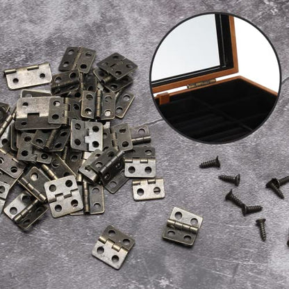 BokWin Mini Hinge for Wooden Jewelry Box, 50PCS, 13 x 12 mm