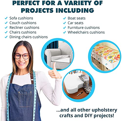 Foamma 0.5" x 22" x 22" High Density Upholstery Foam Padding for Cushions and Seat Repair, Thick Custom Pillow, Chair, Couch Cushion Replacement Foam, and Craft Upholstery Supplies, 4 Pack - color: High Density, size: 0.5" x 22" x 22", style: 4 Pack