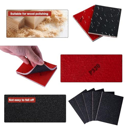 22 Pcs Sanding Sponge 320 Grit Sandpaper Assortment, Washable & Reusable Sanding Blocks for Wood, Metal, Drywall, Glazing, Wet Dry Sandpaper for Smooth Finishing - size: 320 Grit