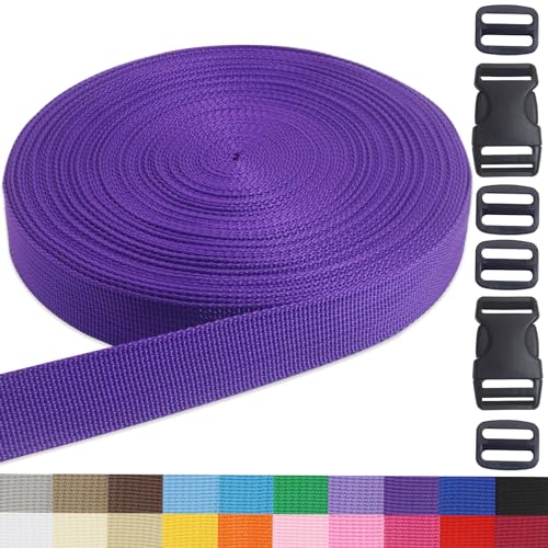 Deep Purple 1 inch Webbing Strap Kit for DIY Crafts-Backpacks-20yds - color: Purple
