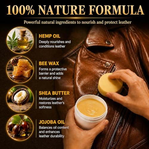 Wood & Leather Furniture Repair Salve, Leather Conditioner with Sponge, 8oz