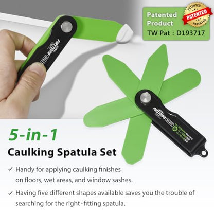 FIRSTINFO Patented 5-in-1 Folding Silicone Caulking Tool Kit