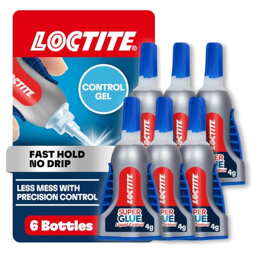 Loctite Super Glue Gel Control, Clear, 0.14 fl oz Bottle, 6 Pack - Superglue for Plastic, Wood, Metal, Crafts & Repair, Cyanoacrylate Adhesive Instant Glue, Quick Dry - size: 6 Pack