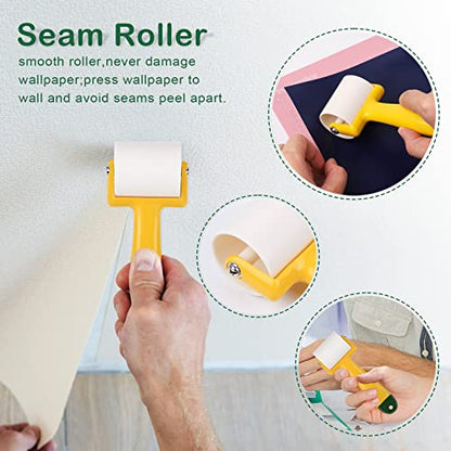 WRAPXPERT Wallpaper Smoothing Tools,Wallpaper Tool Kit with Squeegee Smoother,Seam Roller,Wallpaper Brush for Peel and Stick Hanging,Contact Paper,Vinyl Application,Wall Tile - color: Multi-r