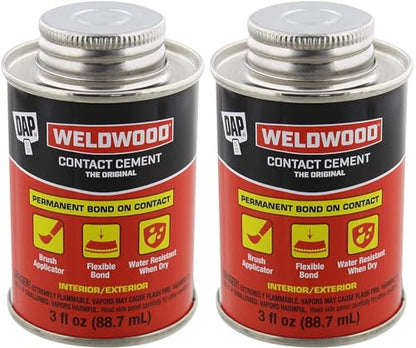 DAP 00107 Weldwood Original Contact Cement,3 oz- Pack of 2 - size: 3 oz - Pack of 2