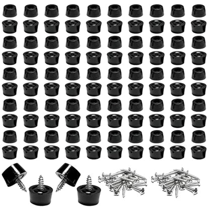 100 Pcs Rubber Feet for Cutting Board with Stainless Screws - size: 9/16" W X 5/16" H