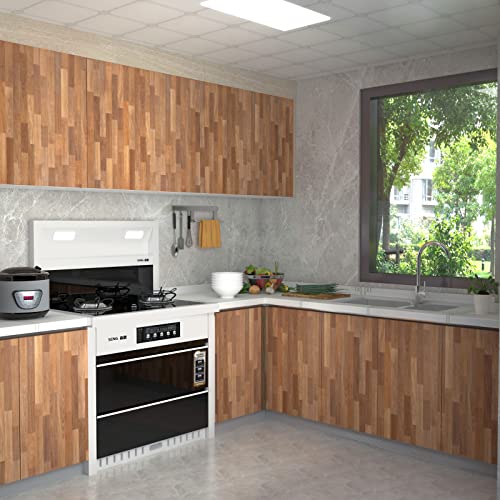 MelunMer Wood Peel and Stick Wallpaper Wood Plank Contact Paper 15.7”×118” - color: Brown, size: 118"×15.7"