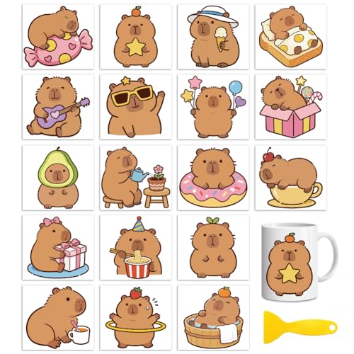 Peacoblue Capybara Rub On Transfers for Craft, Transfer Sticker - style: Capybara