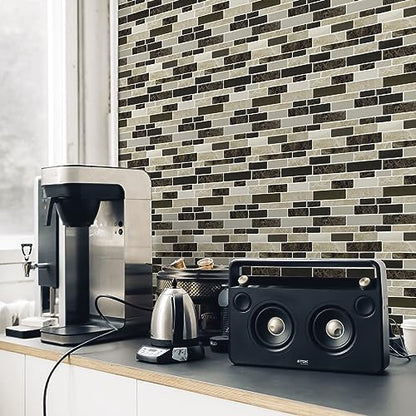 WOWSTAR 10-Sheet Peel and Stick Backsplash Tile for Kitchen Wall, Back Splash Stick On Tiles for Kitchen (12"x12", Tan) - color: Tan