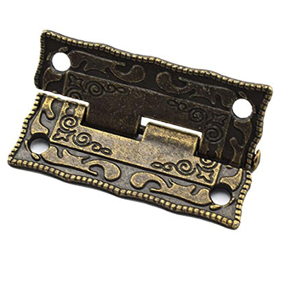 Antique Bronze Decorative Hinges Pattern Carved Design - color: 36 x 23 mm