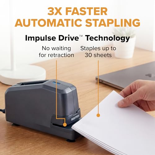 Bostitch Office Electric Stapler, 30 Sheet Heavy Duty No Jam, Charcoal - color: Charcoal, size: 1 Pack