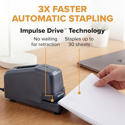 Bostitch Office Electric Stapler, 30 Sheet Heavy Duty No Jam, Charcoal - color: Charcoal, size: 1 Pack