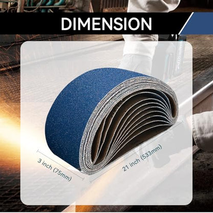 3x21 Inch Sanding Belts 20 Pcs 60 Grits Heavy Duty Belt Sander Zirconia Belt Sander Paper for Wood, Metal, Stainless Steel, Automotive, and Furniture - style: 60 Grits-20 PCS
