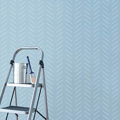 GSS Designs Herringbone Geometric Wall Stencil - Reusable Repeating Pattern Stencils for Painting on Woods Wall Canvas Furniture (12x12Inch) - Stencils for Wall Decor (SL-103)