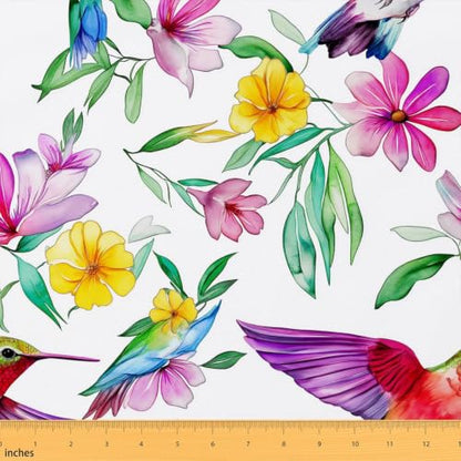 Hummingbird Fabric By The Yard, Tropical Floral Upholstery Fabric, Palm - color: Multi 02, size: 3 Yards