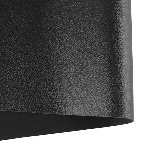 Leather for Furniture,Black Vinyl Faux Leather Sheets - color: Big Lychee Black, size: 1/3 Yard