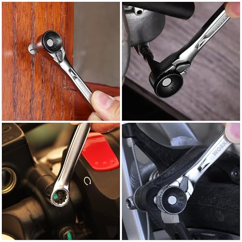 WORKPRO 1/4" Mini Ratchet Wrench Set with Screwdriver Bit Set, 72-Tooth
