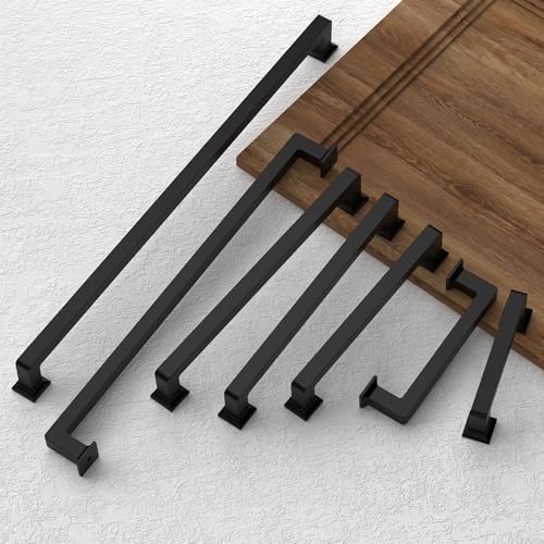FILTA Cabinet Handles 5 Inch 10 Pack Matte Black Cabinet Pulls for Kitchen Metal Drawer Pulls Modern Cabient Hardware Cupboard Handles - color: Matte Black, size: 5 inch Hole Center, style: 10-Pack