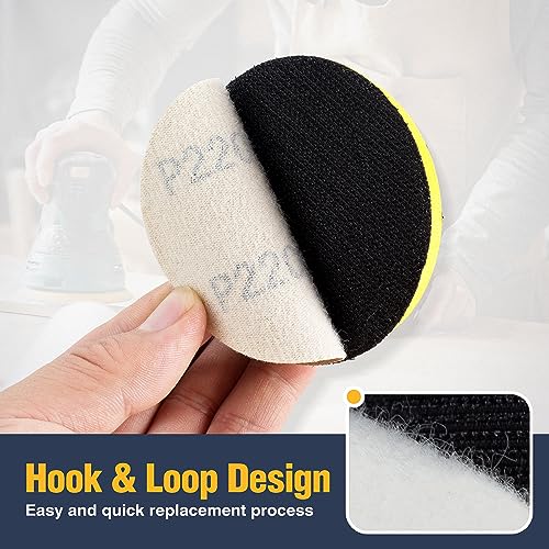 S SATC 50PCS 3 Inch Hook and Loop Sanding Disc 220 Grit Sanding Discs for Random Orbital Sander Aluminum Oxide Sandpaper Discs for Woodworking Automotive Metal - style: 220Grit 50 pack