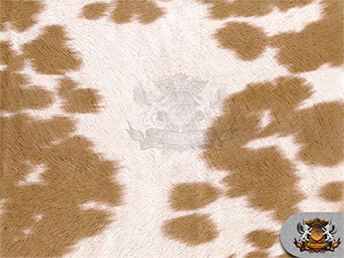 Suede Velvet Cow Print Fabric Udder Madness Upholstery 54" Wide Sold by The Yard (Mocha) - color: Mocha